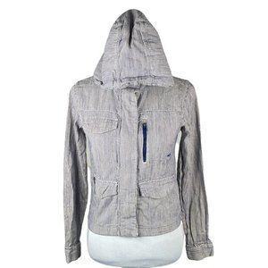 Nike 6.0 Striped Zip Up Hooded Jacket Blue White Size XSmall